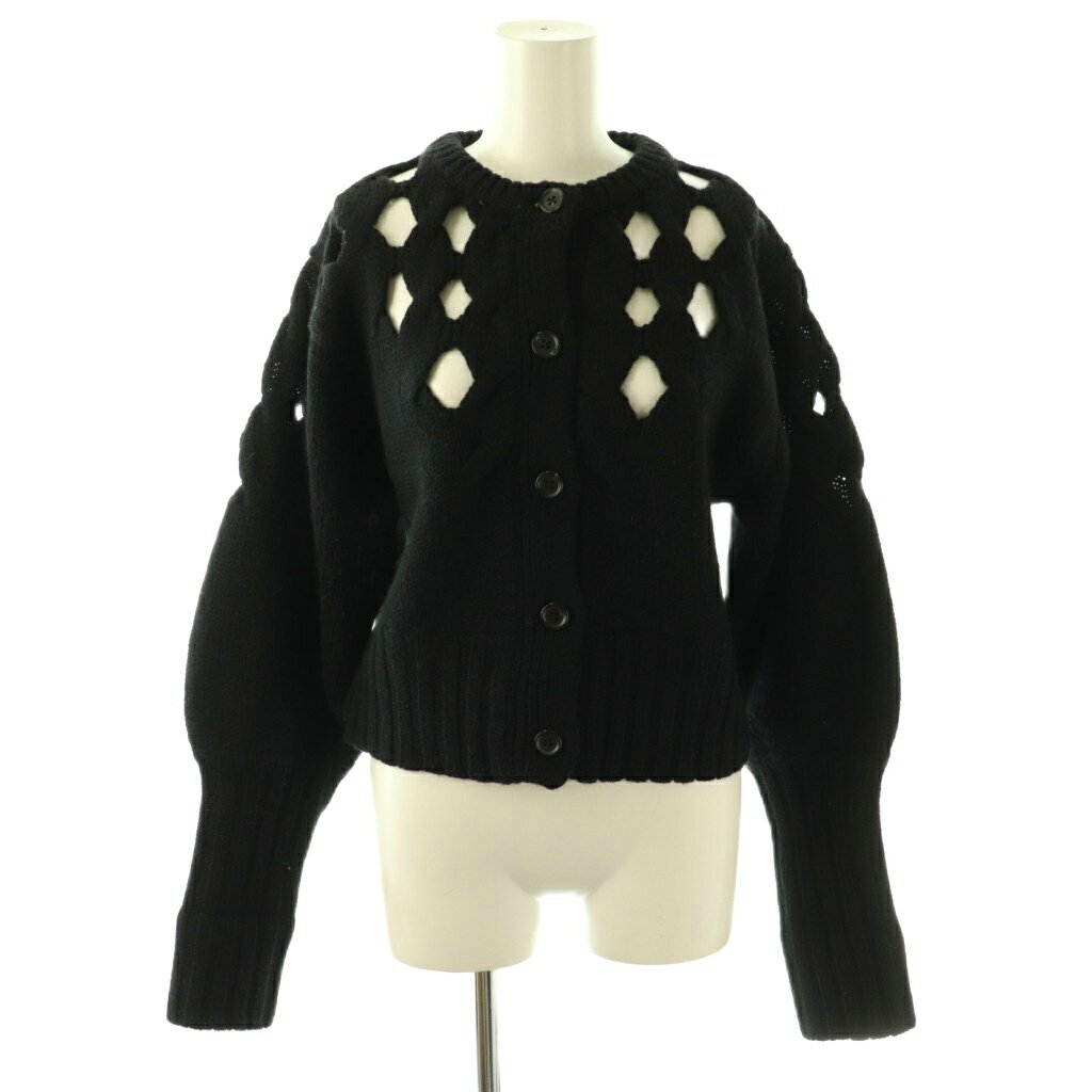 乐天商城 - 【中古】エイチ ビューティーアンドユース H BEAUTY&YOUTH ウール ケーブル ホール カーディガン WOOL CABLE HOLE CARDIGAN 黒 ブラック /SS ■OS レディース 【ベクトル 古着】 260317