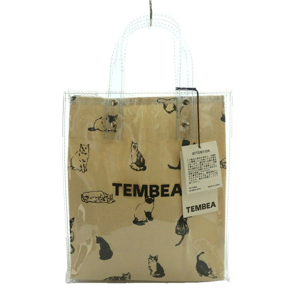 【中古】未使用品 テンベア TEMBEA タグ付き UNITED ARROWS別注 猫柄PVCデリバリートートバッグ ハンド アイボリー /SS ■OS レディース 【ベクトル 古着】 260318