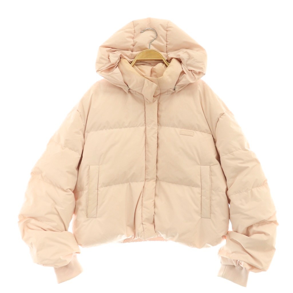 【中古】ハーリップトゥ Her lip to 24AW Hooded Down Jacket ジャケット 上着 M ピンク 長袖 フード クロップド丈 /AZ レディース 【..
