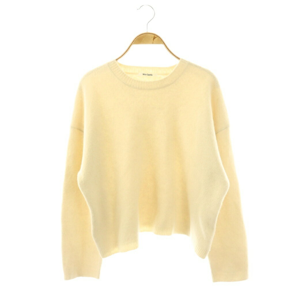 【中古】ウィムガゼット Whim Gazette ファークルーネックプルオーバー ニット セーター 長袖 F オフホワイト /HK ■OS レディース 【ベクトル 古着】 260317