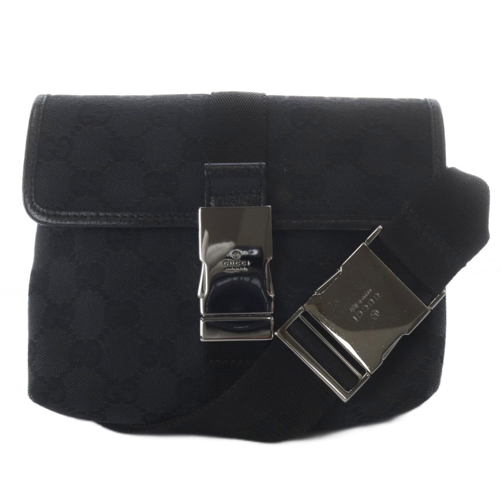 Rakuten - 【中古】グッチ GUCCI ウエストバッグ ボディバッグ GGキャンバス ブラック 131236 /YO2 ■OH メンズ レディース 【ベクトル 古着】 260319
