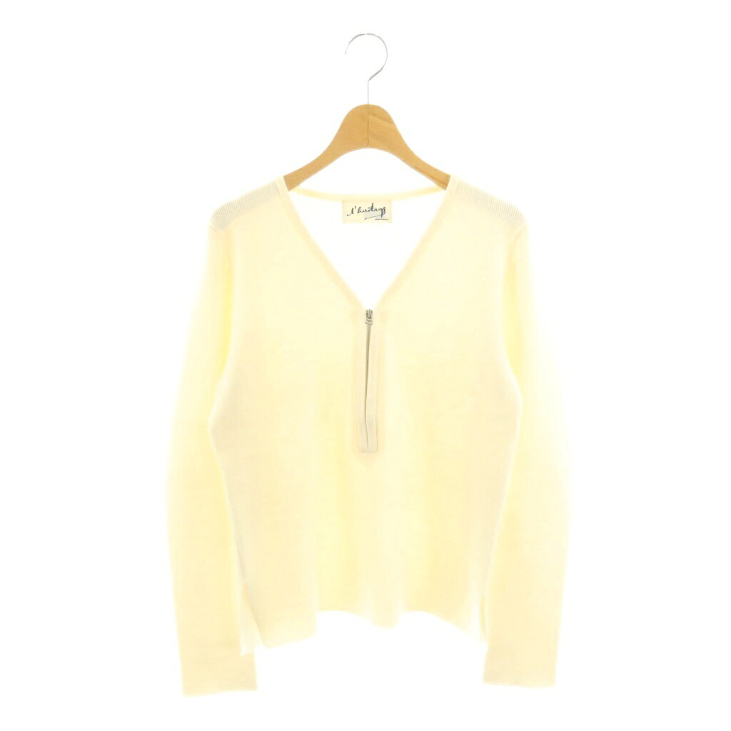レリタージュマルティニーク lheritage martinique 24AW ジップアップVネックプルオーバー ニット セーター アイボリー /ES ■OS レディース  260324