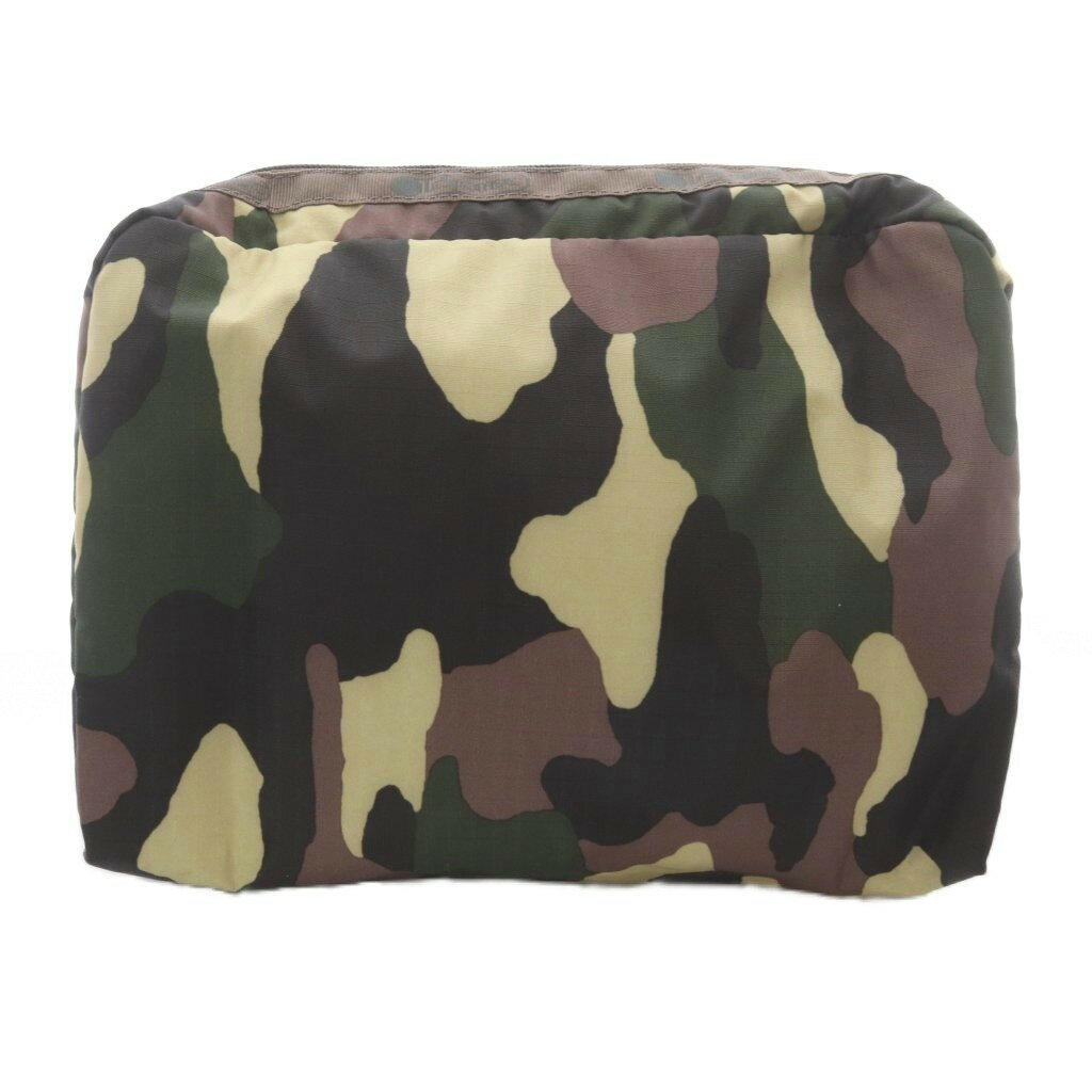 【中古】レスポートサック LesportSAC カモフラ柄 スクエアコスメティックポーチ カーキ 緑 グリーン /SR ■SH レディース 【ベクトル 古着】 260326