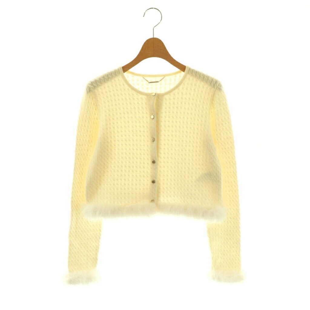 【中古】セルフォード CELFORD 24AW ケーブルニットファーカーディガン ショート丈 ONE オフホワイト /MY ■OS レディース 【ベクトル 古着】 260327(4.0)