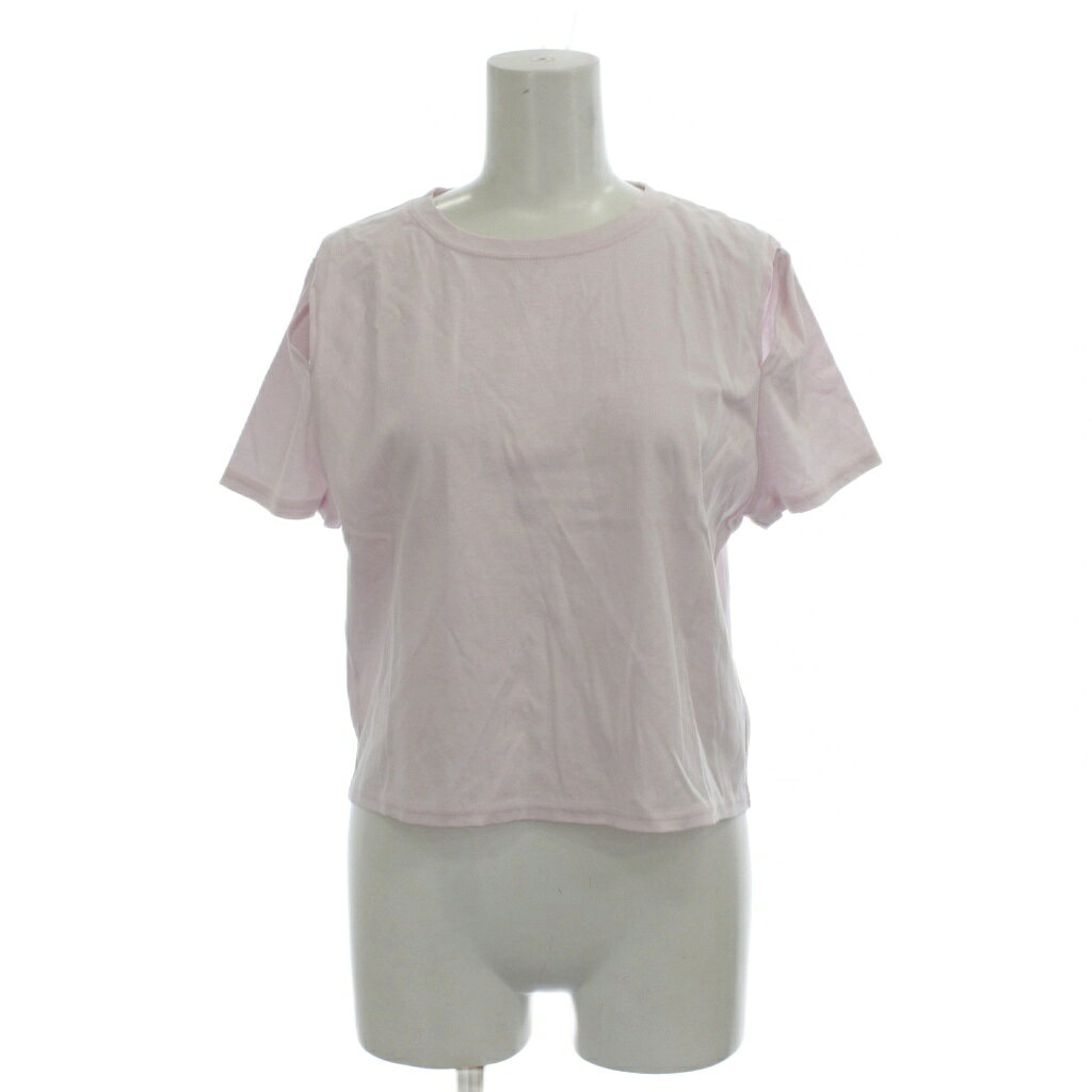 【中古】アメリ AMERI 25SS AURORA SHINE SHORT TOP Tシャツ S ピンク ラウンドネック 半袖 クロップド丈 /AG ■OS レディース 【ベクトル 古着】 260327