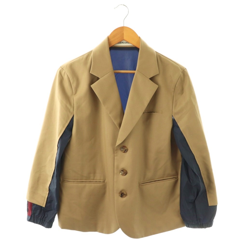 乐天商城 - 【中古】アンダーカバー UNDERCOVER パネルド ブレザー Panelled Blazer ジャケット 2 紺 ネイビー ベージュ /SS ■OS メンズ 【ベクトル 古着】 260406