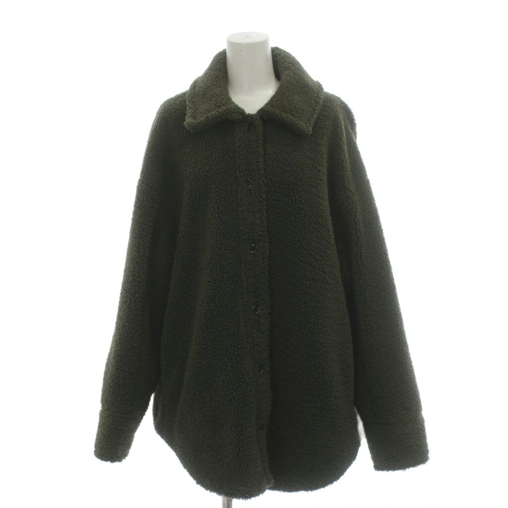 樂天商城 - 【中古】スタイルミキサー STYLEMIXER ボアシャツブルゾン ジャケット F 深緑 ダークグリーン シャツカラー /AG ■OS レディース 【ベクトル 古着】 260327