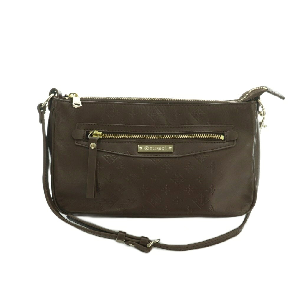 樂天商城 - 【中古】ラシット RUSSET エンボス ショルダーバッグ 茶 /MI ■OS レディース 【ベクトル 古着】 260325