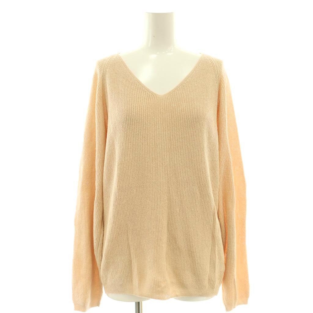 Long-Sleeved Knit - 【中古】ストラ Stola. ペーパー混Vネックニットチュニック セーター F ピンクベージュ /SS ■OS ■SH レディース 【ベクトル 古着】 260327