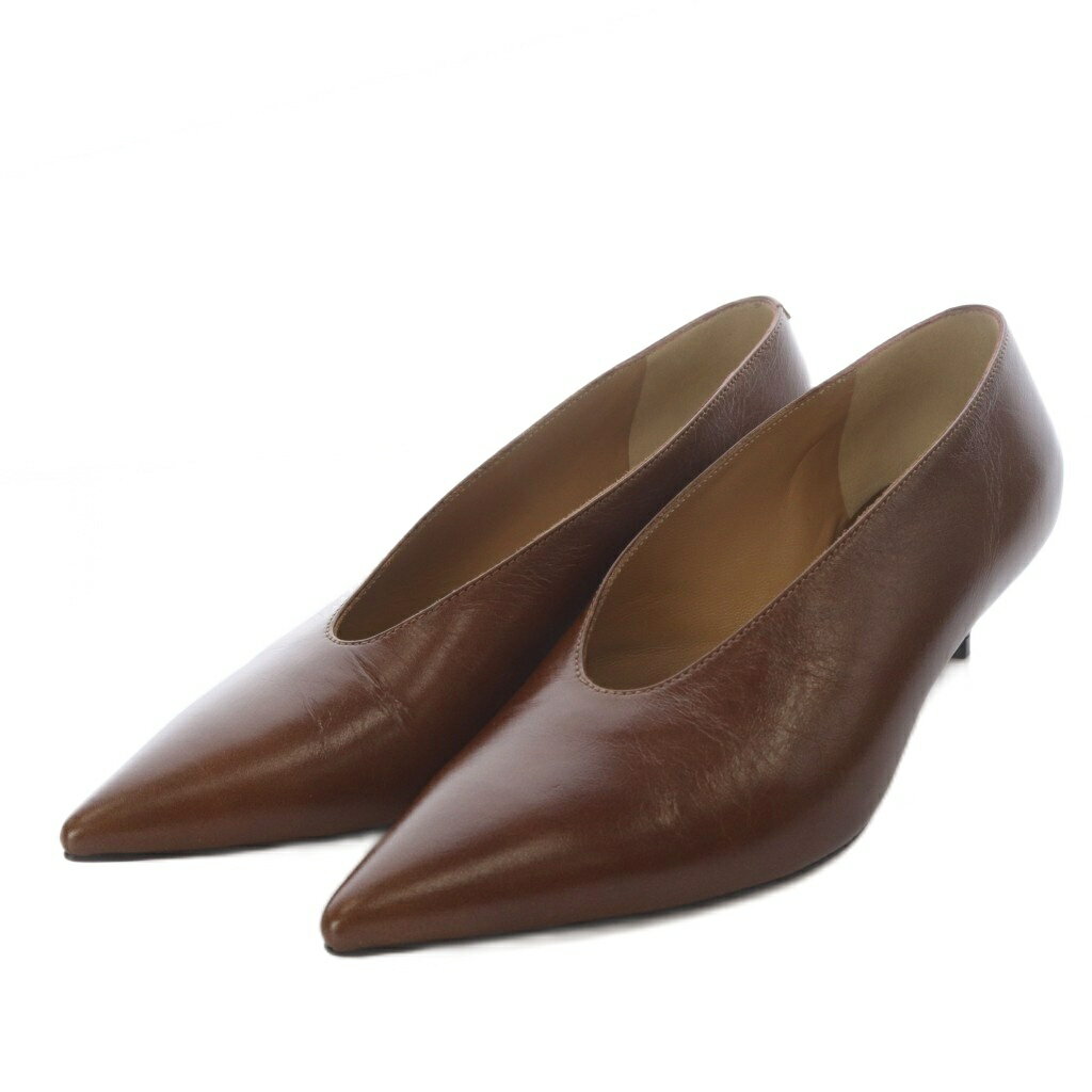 【中古】ペリーコ PELLICO ANIMA パンプス ハイヒール ポインテッドトゥ レザー 34 ブラウン /YO38 レディース 【ベクトル 古着】 260331