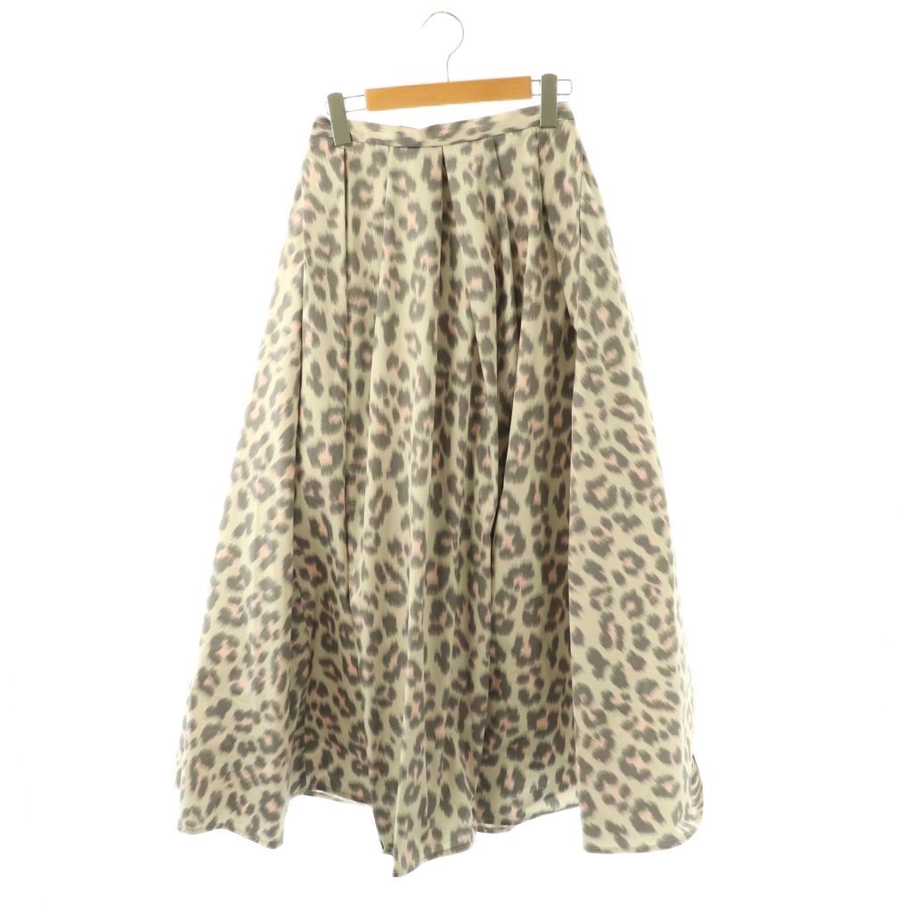 Skirts - 【中古】オブリ OBLI 24AW かすれレオパードスカート フレアスカート 2 アイボリー ピンク グレー /ES ■OS レディース 【ベクトル 古着】 260327