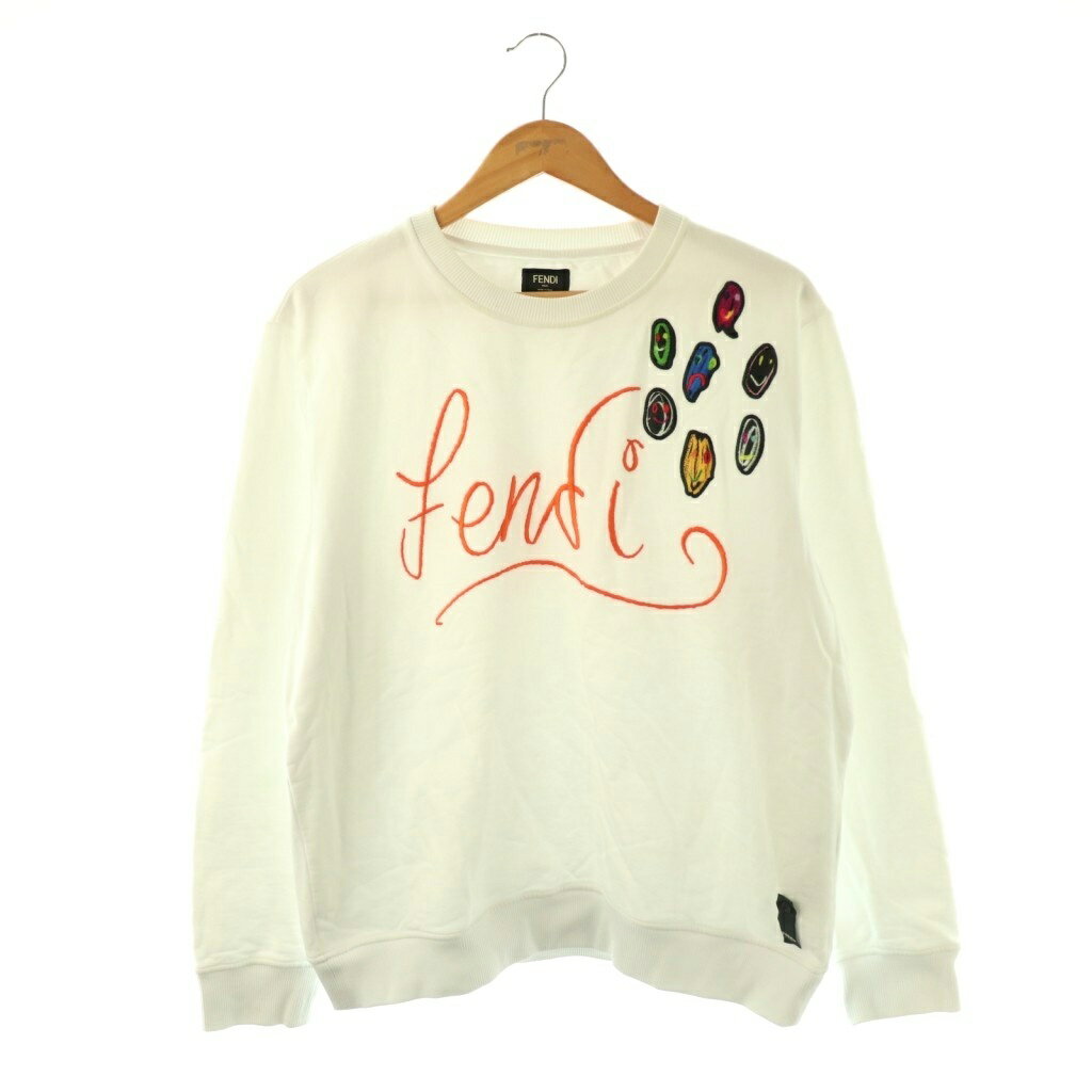 【中古】フェンディ FENDI アートマルチフェイス ロゴ スウェット トレーナー XL ホワイト マルチカラー /ES ■OS レディース 【ベクトル 古着】 260414ブランドフェンディ FENDI表記サイズXL実寸サイズ肩幅：48cm　身幅：62cm　着丈：63cm　袖丈：63cm　　素材表生地：綿 縁取り:綿、ポリウレタン色ホワイト マルチカラー状態所々に濃淡複数の汚れがありますが、まだまだご使用いただける商品です。 ※あくまでも中古品ですので掲載写真や記載内容をご確認いただき、ご理解の上ご購入ください。備考・フェンディ・ジャパン株式会社 ・FY1091AH12商品のお問い合わせの回答を休止しております。＊各商品ページの商品詳細等をご確認の上ご購入ください。【中古】フェンディ FENDI アートマルチフェイス ロゴ スウェット トレーナー XL ホワイト マルチカラー /ES ■OS レディース 【ベクトル 古着】 260414状態ランク　”AB”詳細については、下記および「状態ランクについて」ページをご覧ください。未使用・新品の商品ほぼ新品同様の商品使用感が少なく、かなり状態の良い商品使用感はあるが、傷や汚れの少ない商品使用感の他、傷や汚れが見られる商品かなり大きな傷みがある難あり商品※S〜CランクはUSED品となりますので、使用感をご理解の上でご入札下さい。状態ランクについてinformationブランドフェンディ FENDI表記サイズXL実寸サイズ肩幅：48cm　身幅：62cm　着丈：63cm　袖丈：63cm　　素材表生地：綿 縁取り:綿、ポリウレタン色ホワイト マルチカラー状態所々に濃淡複数の汚れがありますが、まだまだご使用いただける商品です。 ※あくまでも中古品ですので掲載写真や記載内容をご確認いただき、ご理解の上ご購入ください。備考・フェンディ・ジャパン株式会社 ・FY1091AH12商品のお問い合わせの回答を休止しております。＊各商品ページの商品詳細等をご確認の上ご購入ください。本商品は一点物です他サイトや店舗にて販売している商品です。多少のお時間差にて欠品になることもございます。予めご了承頂ますようお願い致します。ベクトル・サイズガイドはこちらこの商品と同じブランドの商品を見る