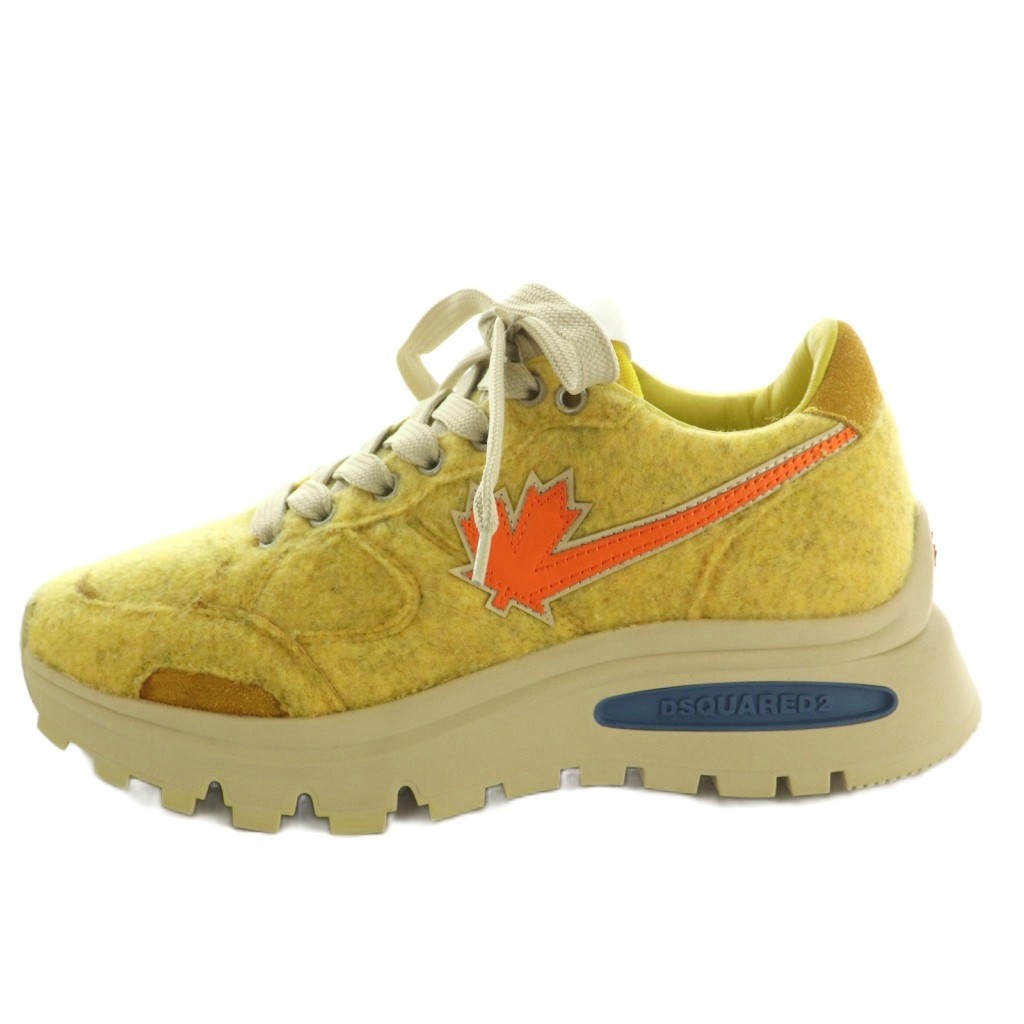 【中古】ディースクエアード DSQUARED2 Run DS2 スニーカー シューズ 39 US6.5 26.2cm 黄色 オレンジ /MI ■OS ■SH メンズ 【ベクトル 古着】 260402