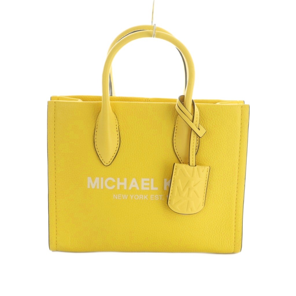 B, C, D, G, J, L, S, T, Z - 【中古】マイケルコース MICHAEL KORS ミレラ スモールショッパー トップジップ ハンドバッグ 黄色 /MI ■OS レディース 【ベクトル 古着】 260408