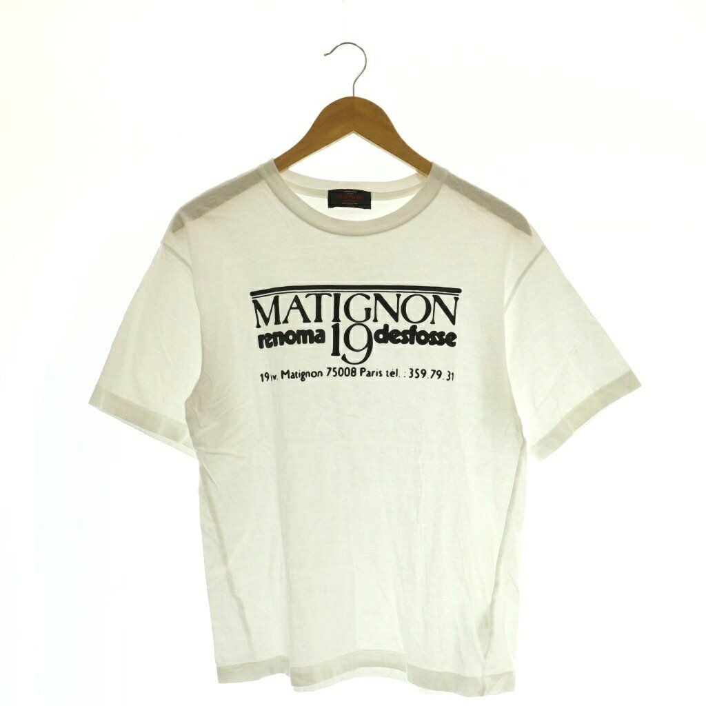 【中古】クチュールドアダム Couture D'Adam × renoma PARIS マティニョン Matingnon 19 Tシャツ カットソー 半袖 Deuxieme Classe取り扱い 38 白 ホワイト /SS ■OS レディース 【ベクトル 古着】 260403