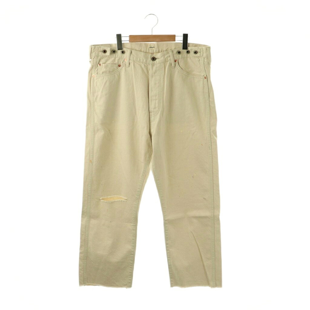 [중고]미사용품 치마라 chimala 26SS for luxe ADJASTABLE WIDE TAPERED(016) 데님 팬츠 청바지 버튼 플라이 32 키나리/DO ■OS 레이디스 [벡터 헌옷] 260407