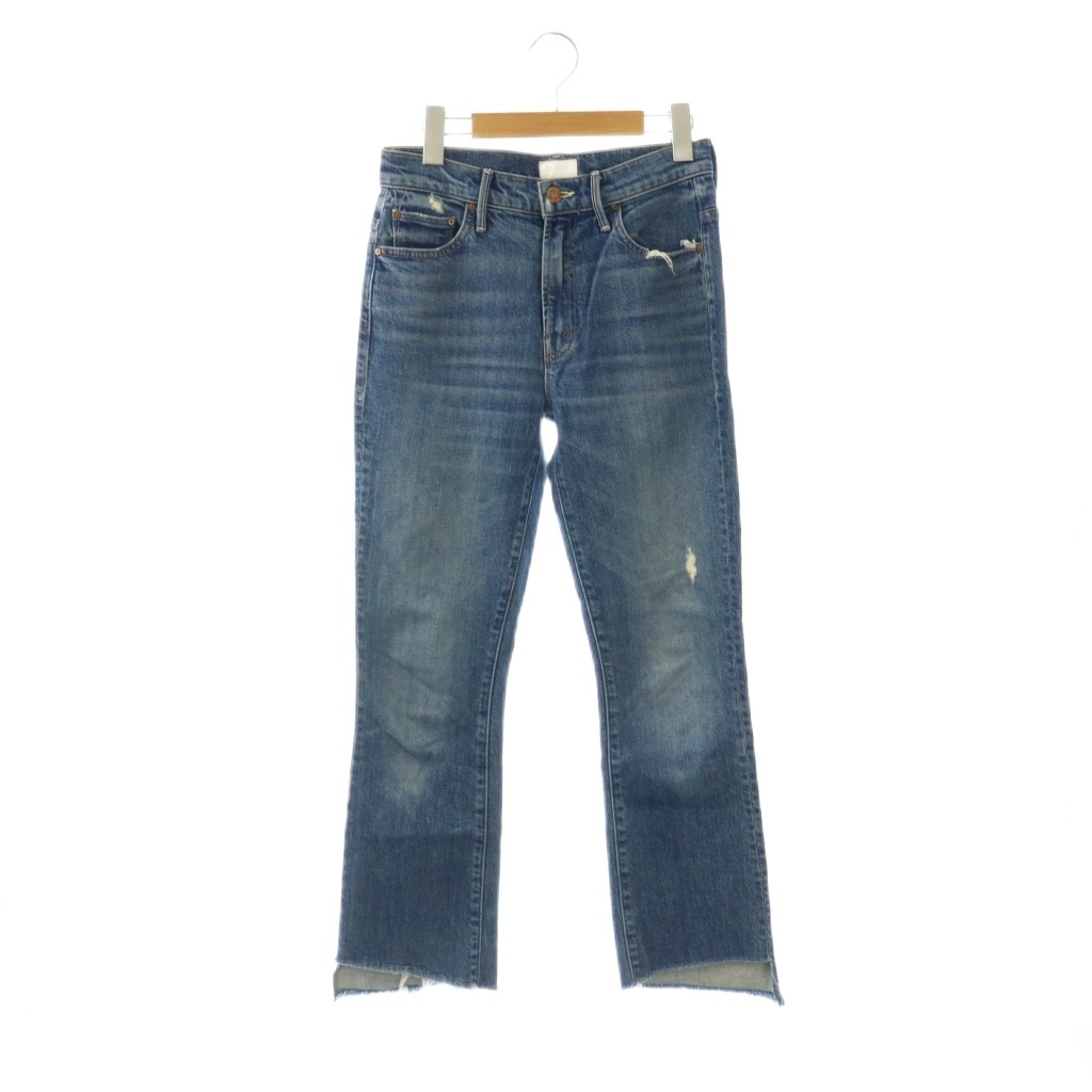 [중고] 마더 mother INSIDER CROP STEP FRAY 데님 팬츠 청바지 S 블루 데미지 가공 스텝 헴 자르기 길이 / OK ■OS ■SH 레이디스 [벡터 헌 옷] 260408
