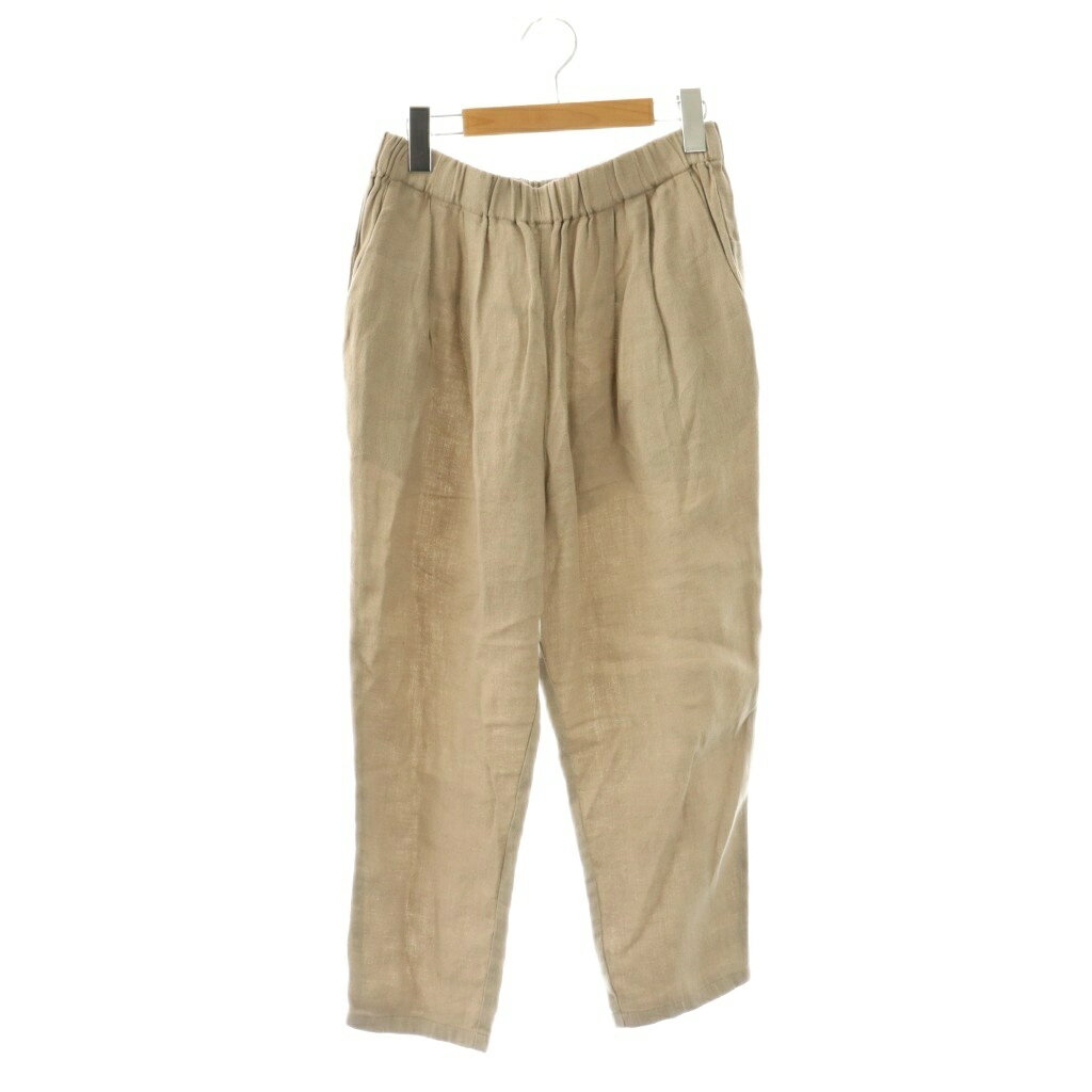 Capri Pants - 【中古】エヴァムエヴァ evam eva linen tuck pants テーパードパンツ リネン 1 ベージュ /ES ■OS レディース 【ベクトル 古着】 260409