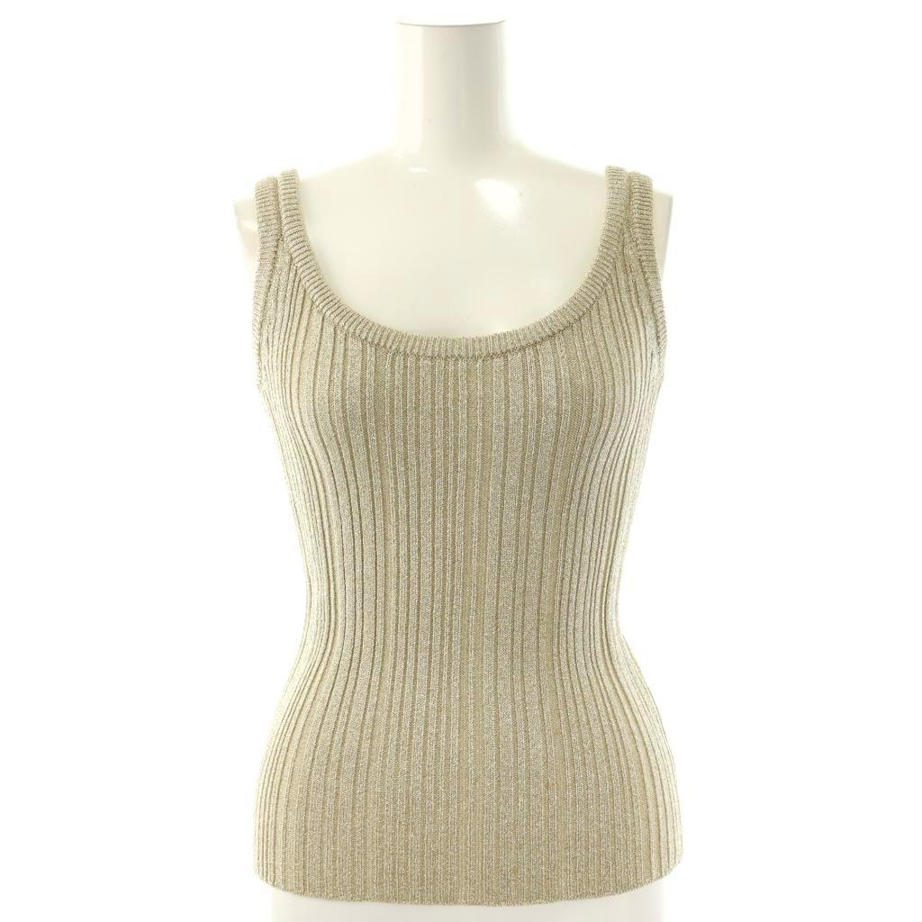 マディソンブルー MADISONBLUE 24SS RANDOM RIB TANK LAME タンクトップ カットソー ラメ XS ゴールド色 /DO ■OS ■SH レディース  260414