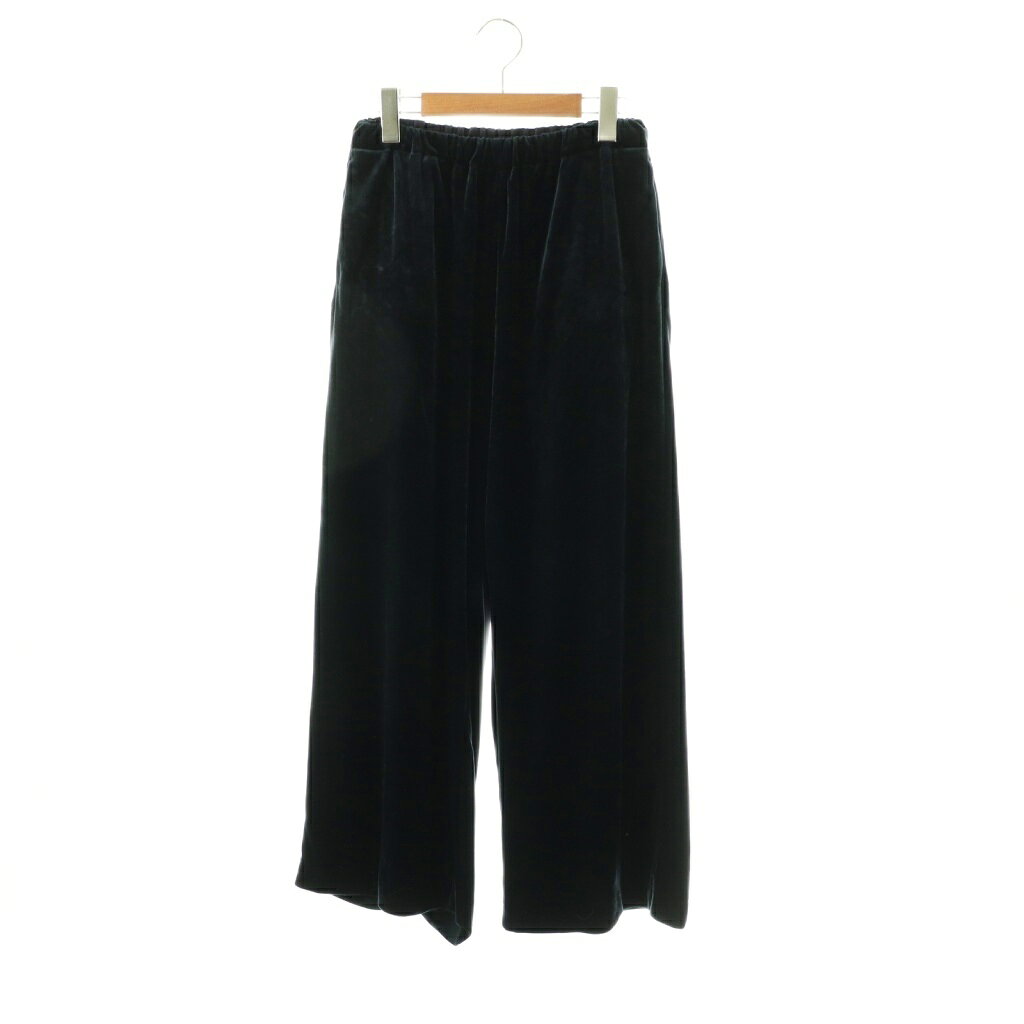 【中古】プレインピープル PLAIN PEOPLE ベロアジャージセミワイドパンツ イージーパンツ 2 ダークネイビー /DF ■OS レディース 【ベクトル 古着】 260409