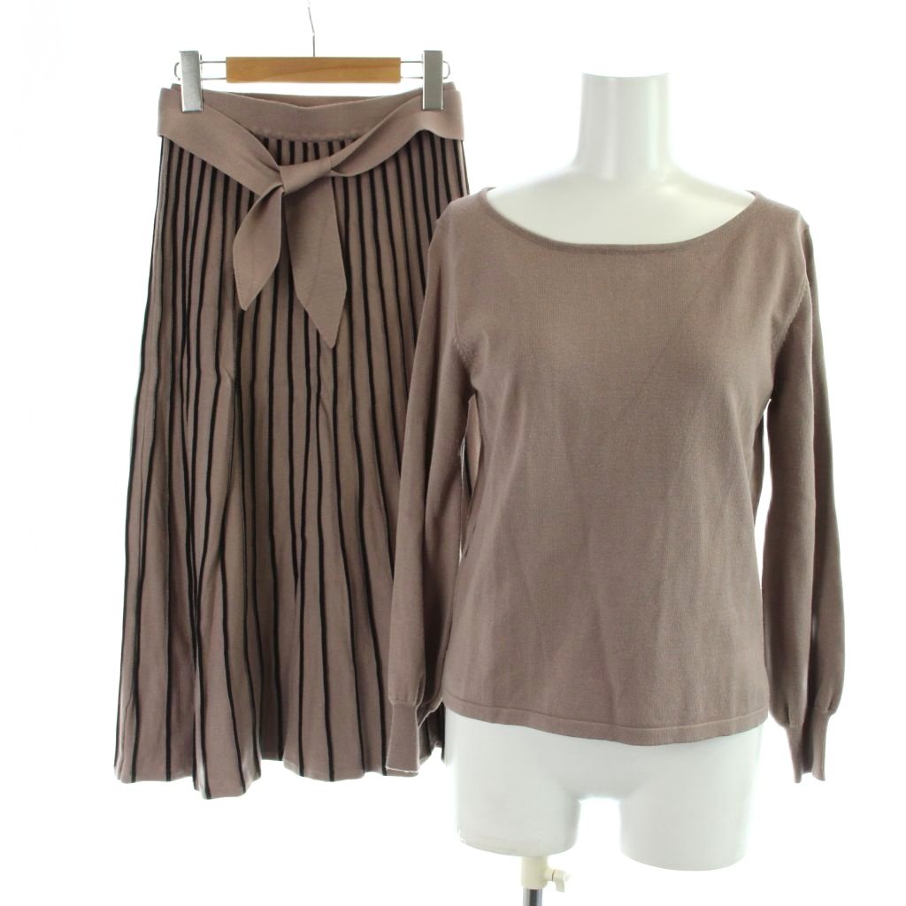 【中古】プロポーション ボディドレッシング PROPORTION BODY DRESSING バイカラーフレアプリーツニットセットアップ セーター スカー..
