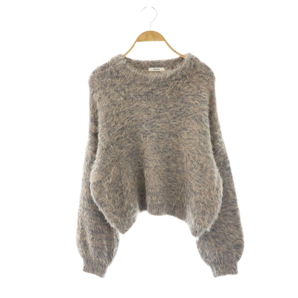 Long-Sleeved Knit - 【中古】ムルーア MURUA 25AW バイカラーMIXシャギーニット セーター 長袖 F ベージュ ■SH /SY ■OS レディース 【ベクトル 古着】 260414