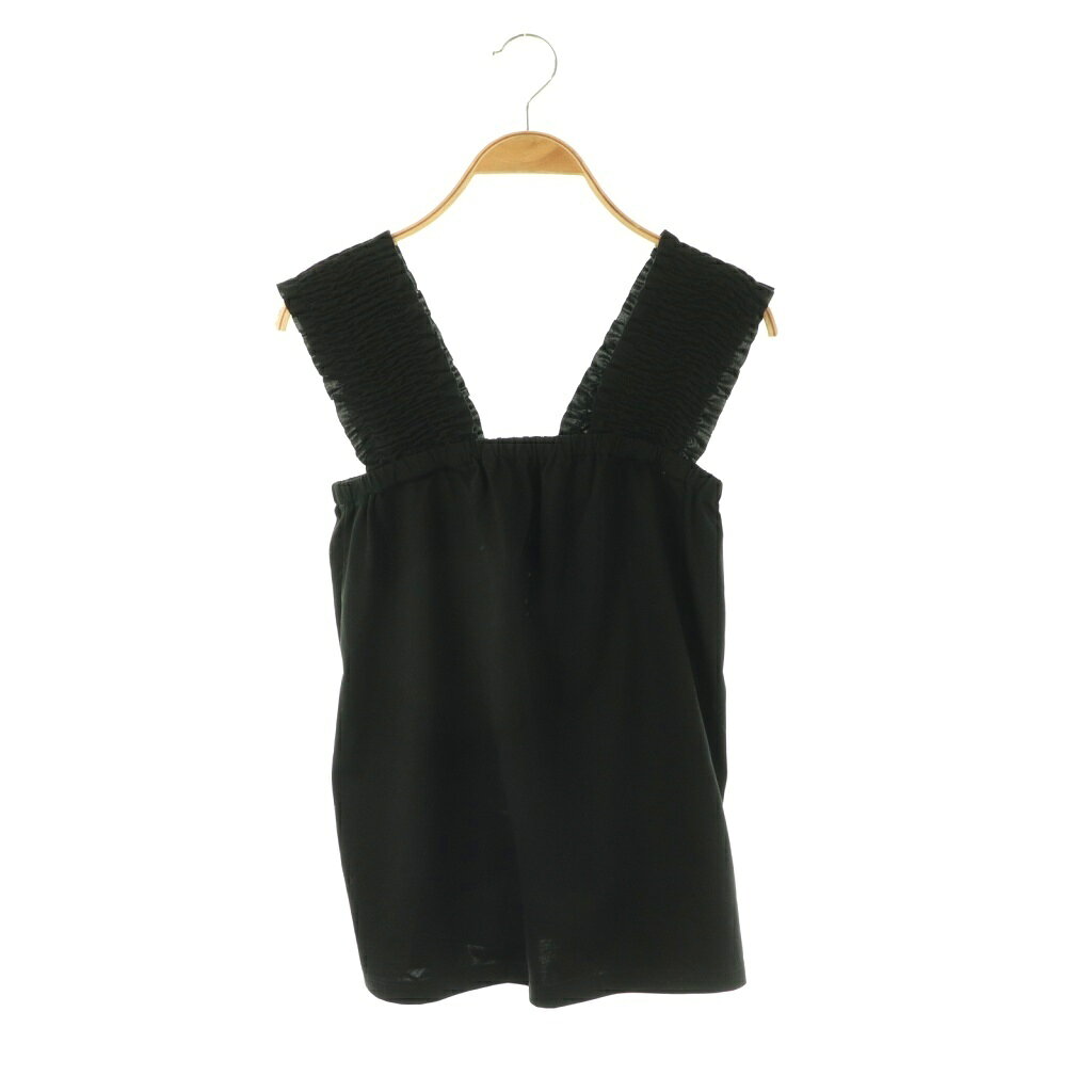 アストラット ASTRAET CO/PE ギャザーショルダー タンクトップ 黒 ■SH /SY ■OS レディース  260416