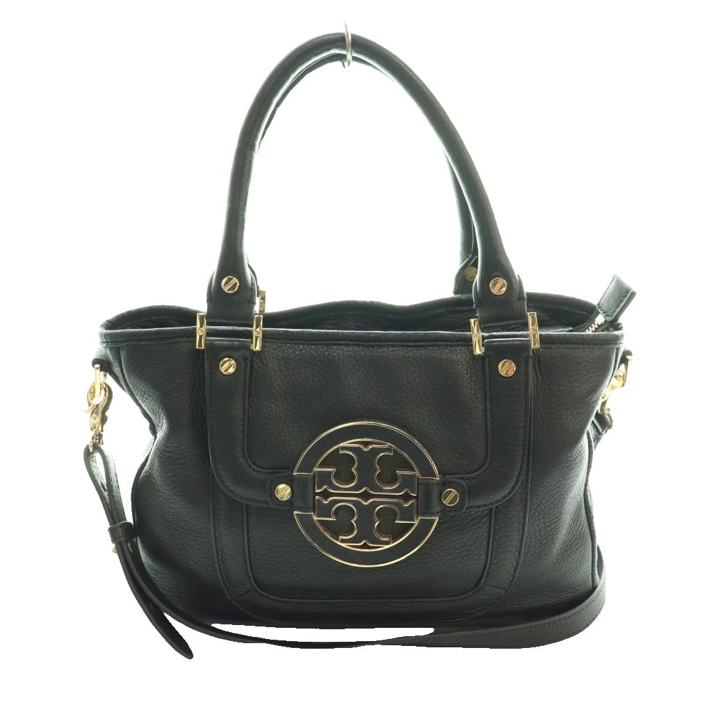 【中古】トリーバーチ TORY BURCH アマンダ Amanda ホーボーバッグ 2WAY ハンド ショルダー レザー 黒 ブラック /SS ■OS レディース 【ベクトル 古着】 260420