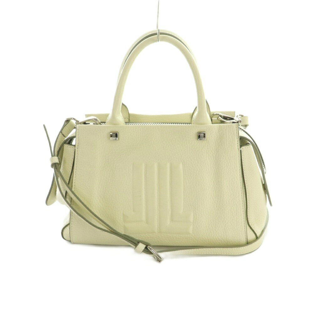 【中古】ランバンオンブルー LANVIN en Bleu 2WAY ハンドバッグ ショルダーバッグ レザー アイボリー /MI ■OS レディース 【ベクトル 古着】 260421