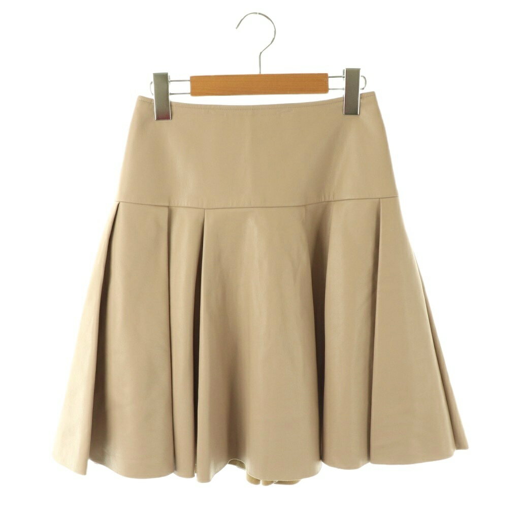 Skirts - 【中古】フォクシーニューヨーク FOXEY NEW YORK フェイクレザー ミニプリーツスカート 38 ピンクベージュ /DF ■OS レディース 【ベクトル 古着】 260416