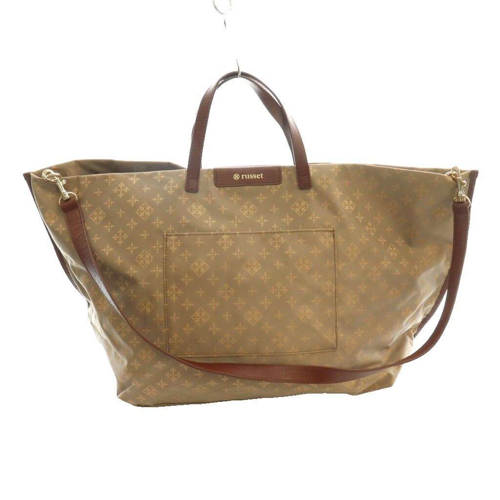 【中古】ラシット RUSSET モノグラム 2WAYバッグ トート ショルダー ハンド ナイロン モカ /SS ■OS レディース 【ベクトル 古着】 260418