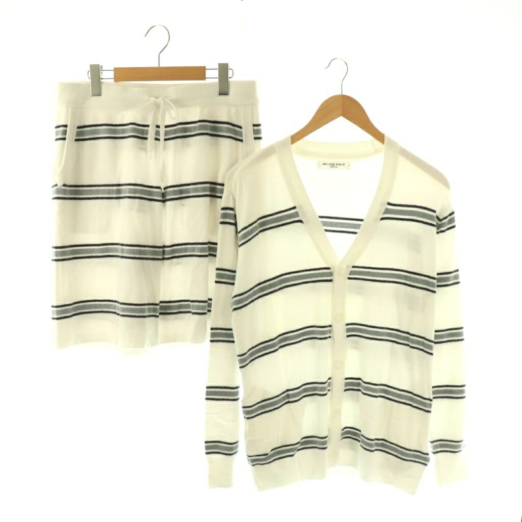 【中古】ジェラートピケオム GELATO PIQUE HOMME セットアップ ボーダー カーディ...