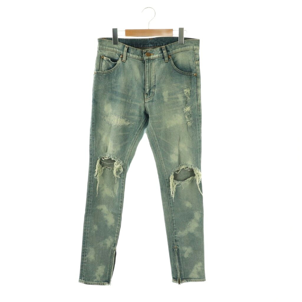[Used] 1PIU1UGUALE3 Damaged Hem Zip Denim Jeans Tapered Size 4 Indigo MRP370 /CX ■OS ■SH Men's [Vector Used Clothing] 260422