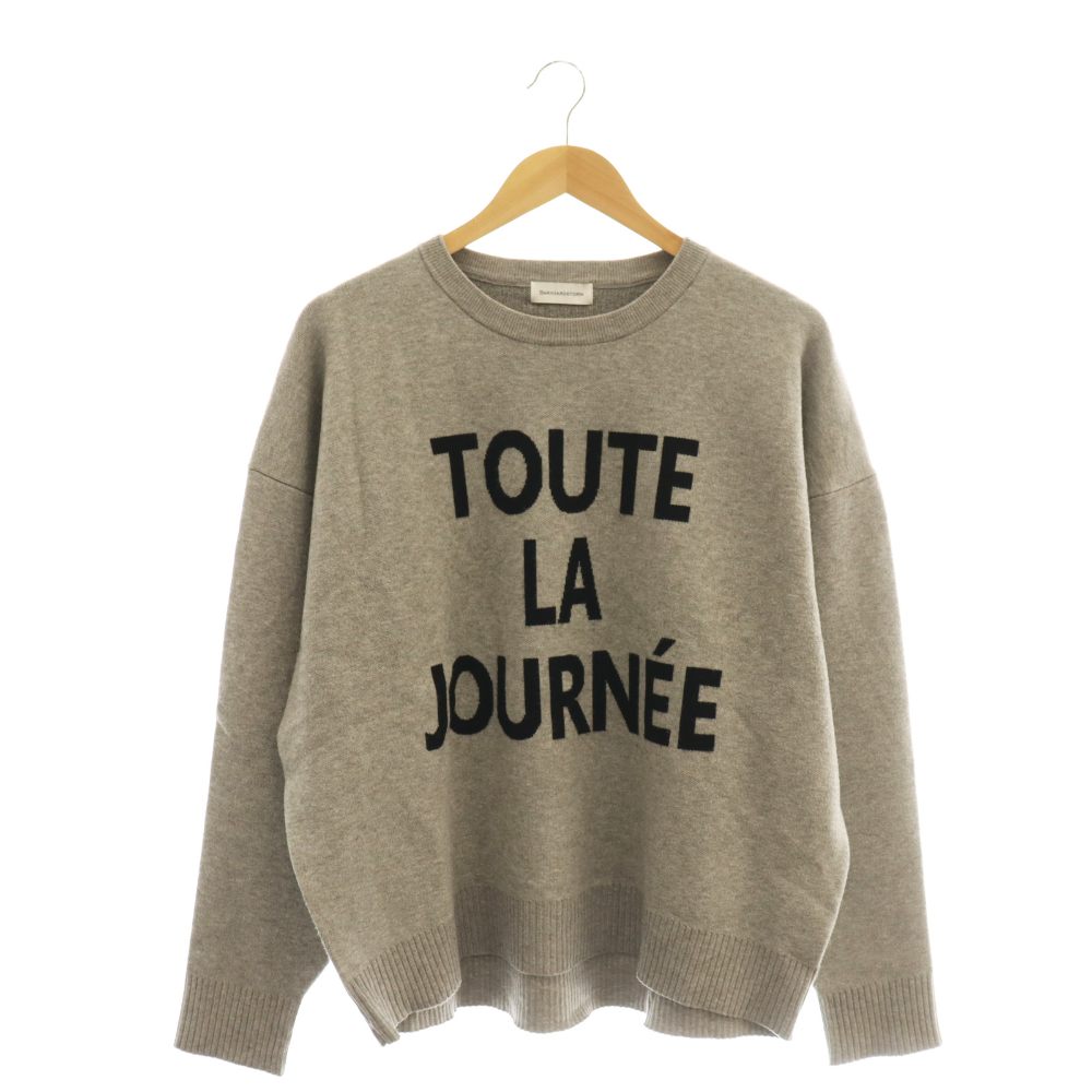 Long-Sleeved Knit - 【中古】バンヤードストーム BARNYARDSTORM インターシャクルーネックニット セーター プルオーバー ロゴ F グレー /CX ■OS レディース 【ベクトル 古着】 260424