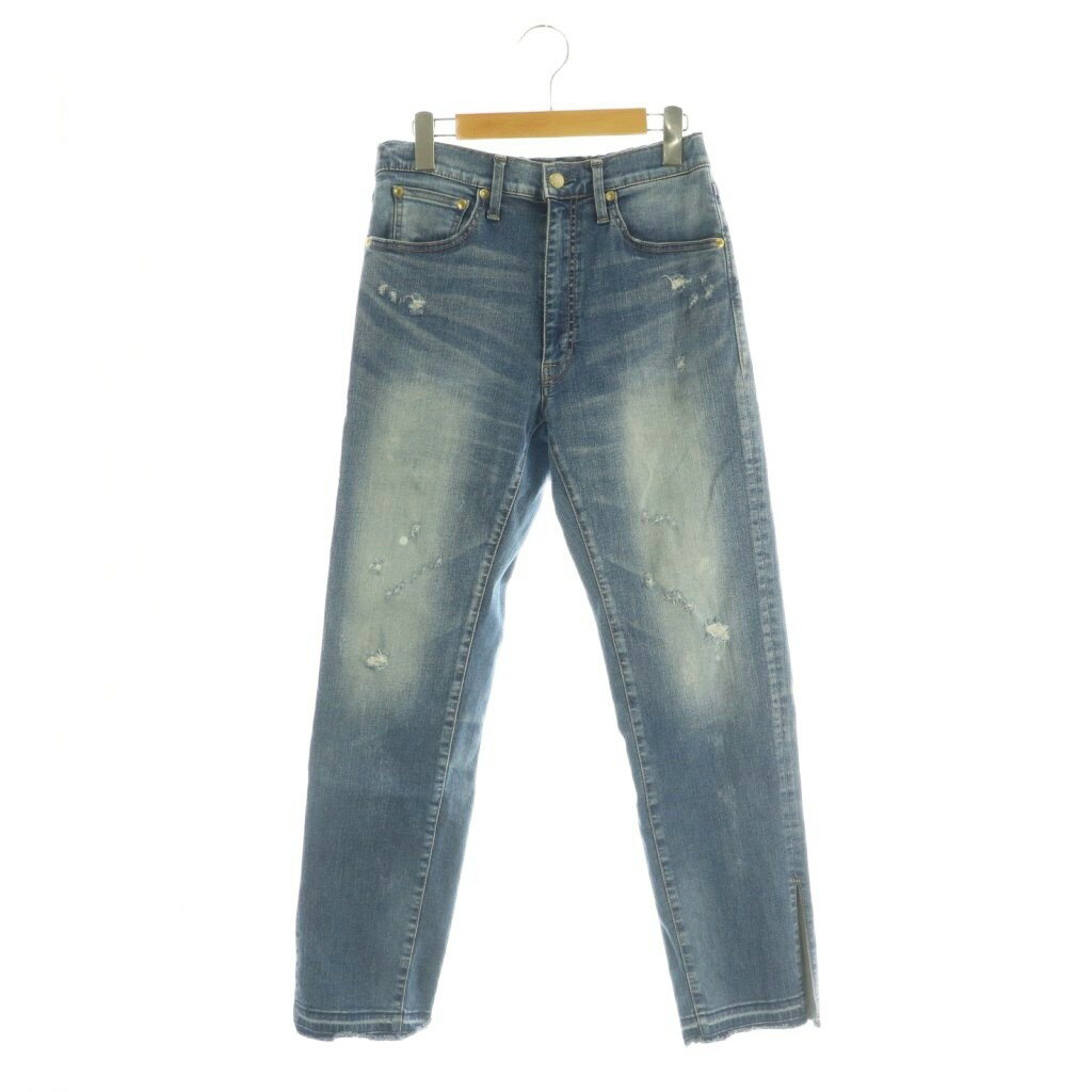 [Used] Big John SURT mxsr09l Denim Pants Jeans Distressed Stretch Slit S Blue /MY ■OS Women's [Vector Used Clothing] 260424