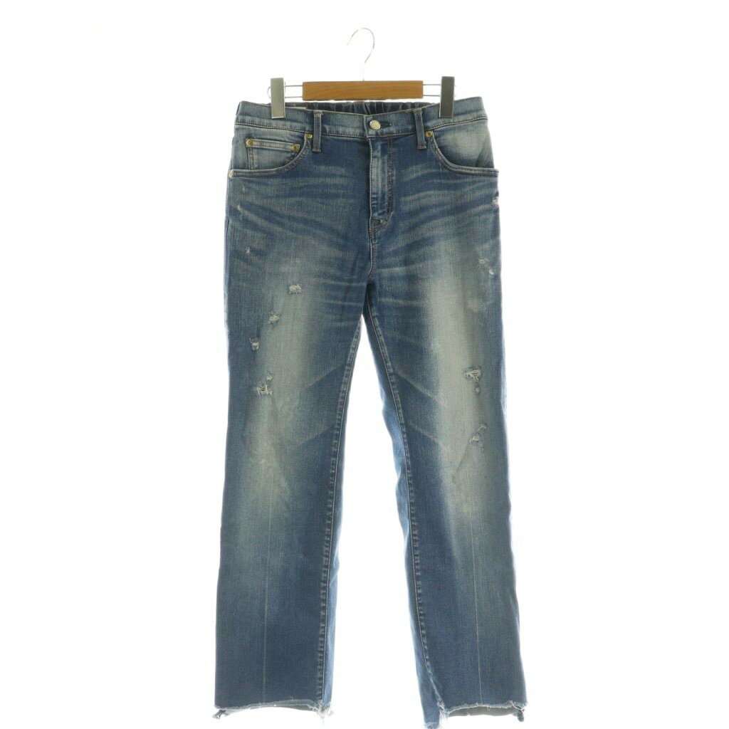 【中古】ビッグジョン Big John SURT mxsr15l デニムパンツ ジーンズ ダメージ加工 ストレッチ M ブルー /MY ■OS レディース 【ベクトル 古着】 260425