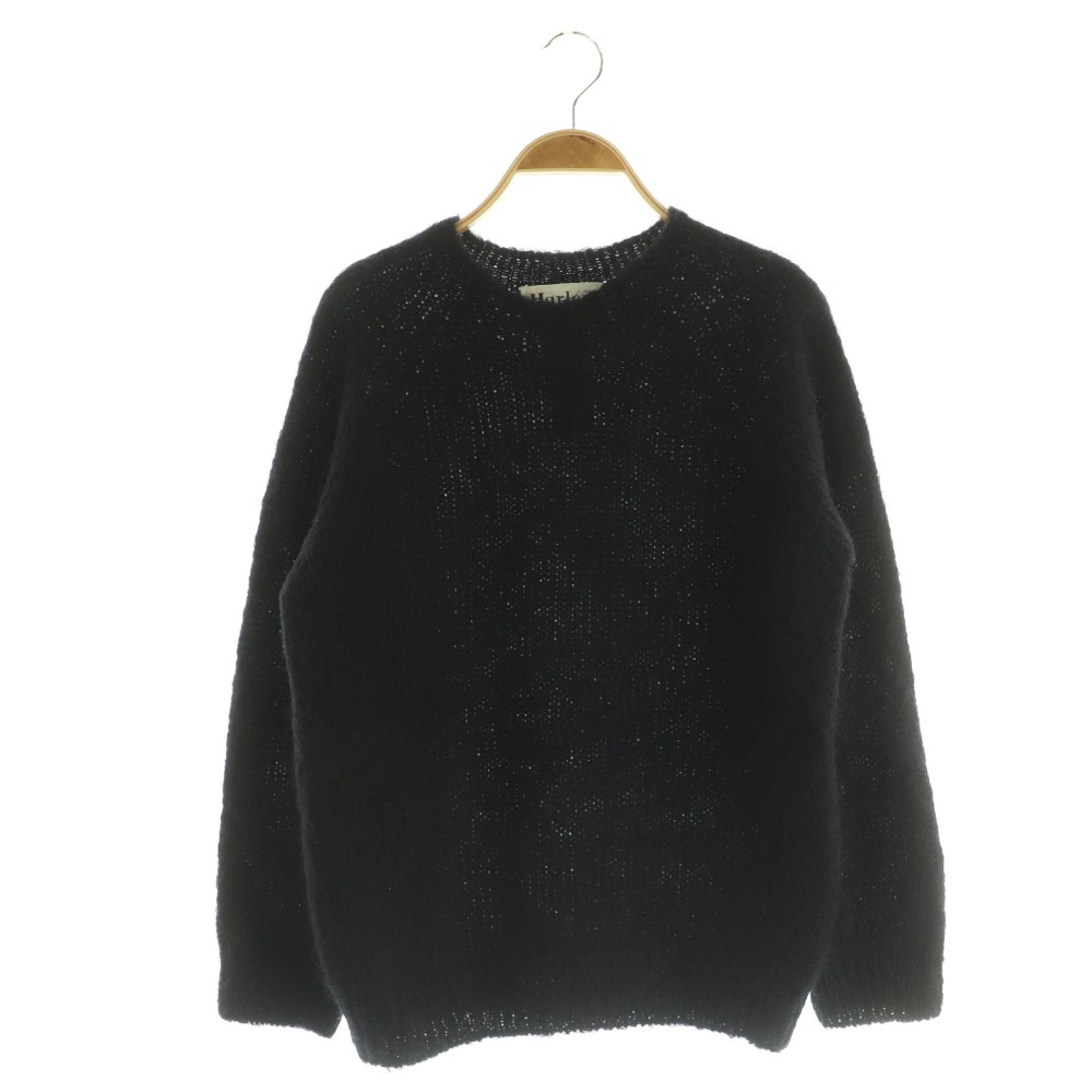 Three-Quarter Knit - 【中古】ハーレーオブスコットランド Harley OF SCOTLAND SLOBE別注 クルーネックニット セーター 長袖 38 ブラック /MY ■OS ■SH レディース 【ベクトル 古着】 260424