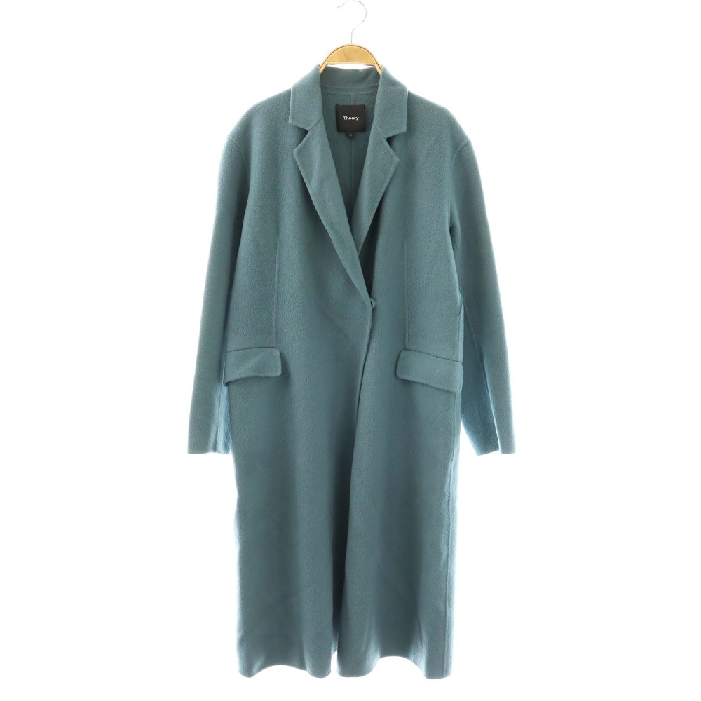 外套 - 【中古】セオリー Theory NEW DIVIDE LUXE BELT COAT J コート チェスターコート アウター ウール ロング P ブルーグレー /HS ■OS レディース 【ベクトル 古着】 260424