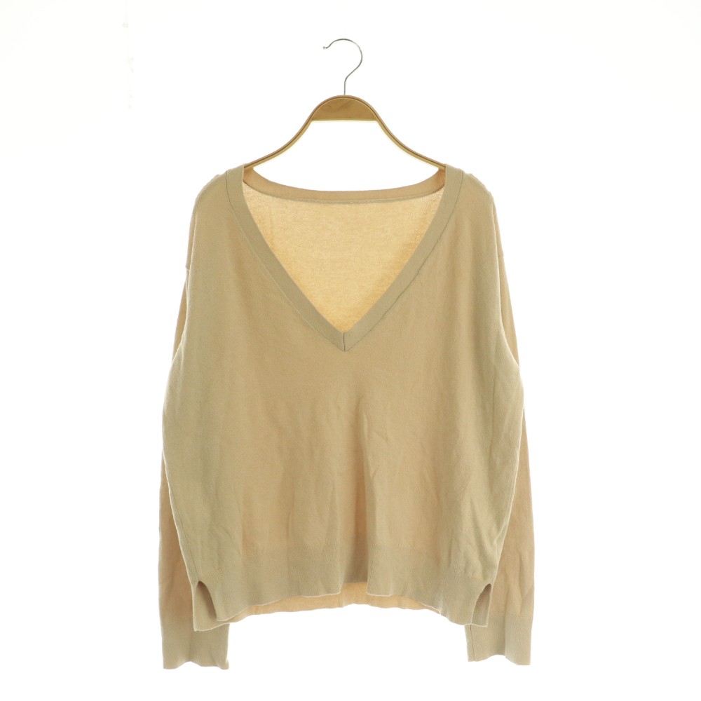 Three-Quarter Knit - 【中古】N.Natural Beauty Basic N.ナチュラルビューティーベーシック 25SS 麻混Vネックニット セーター 長袖 M ベージュ /MY ■OS レディース 【ベクトル 古着】 260428