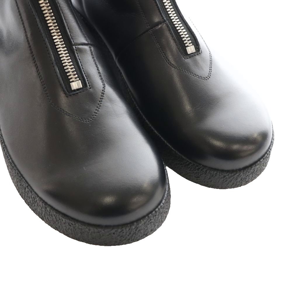 【中古】トシノスケタケガハラビューティフルシューズ TOSHINOSUKE TAKEGAHARA BEAUTIFUL SHOES クレープ カップ フロントジップ CREPE CUT FRONT ZIP アンクルブーツ ショート 25cm 黒 ブラック /SS ■OS レディース 【ベクトル 古着】 260504 3