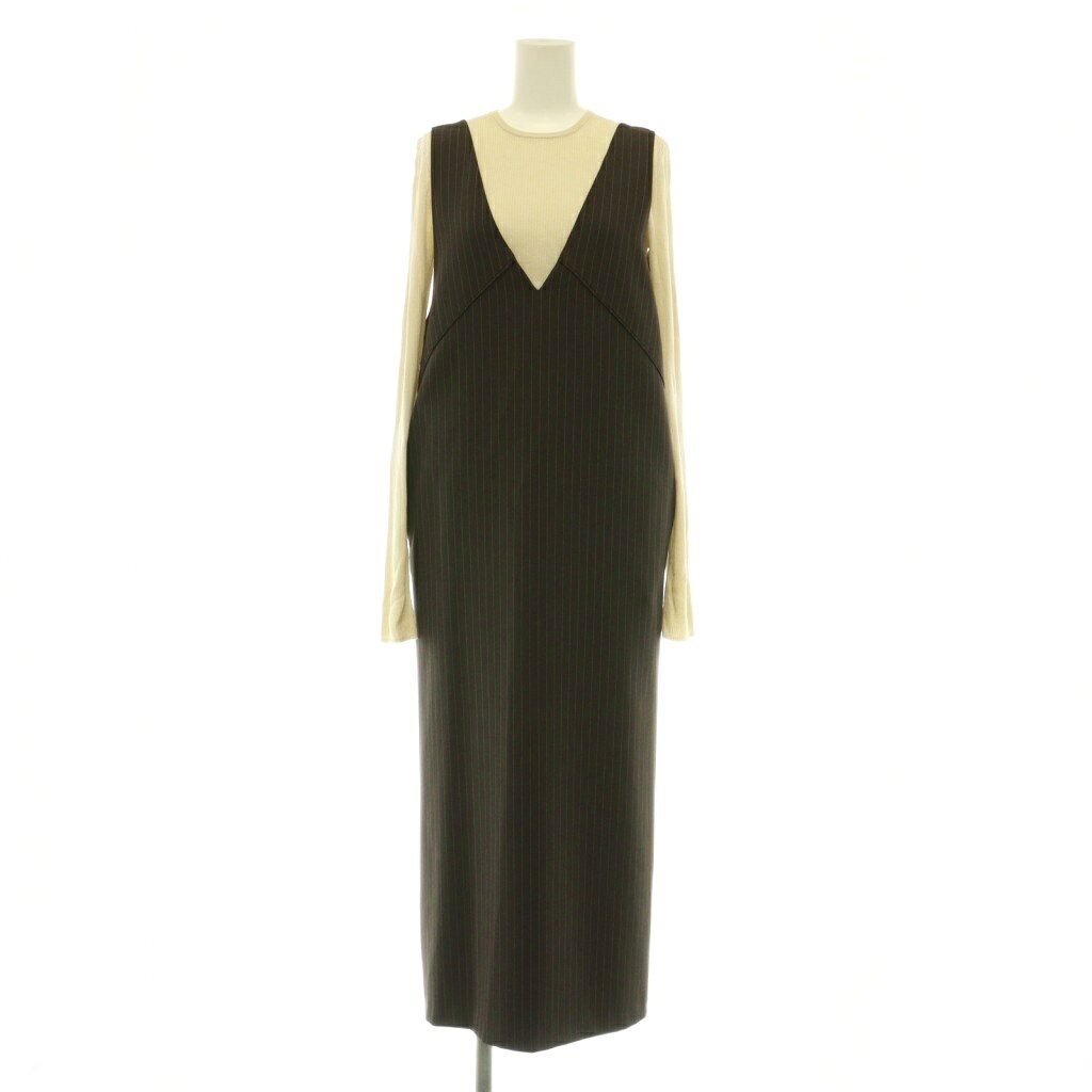 【中古】ミラオーウェン Mila Owen 25AW クルーネックニット×Aラインキャミレイヤードワンピース ロング 0 ブラウン ベージュ /MY ■OS レディース 【ベクトル 古着】 260507 auc-vector-20904508 ブランド古着の買取販売ベクトル パッケージ画像