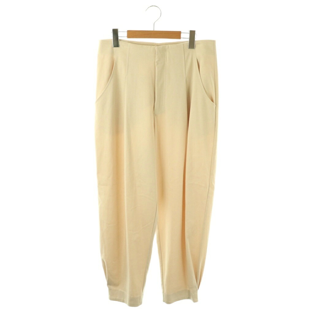 Rakuten - 【中古】ザラ ZARA ワイドパンツ テーパードパンツ タック L ベージュ /DF ■OS ■SH レディース 【ベクトル 古着】 260428