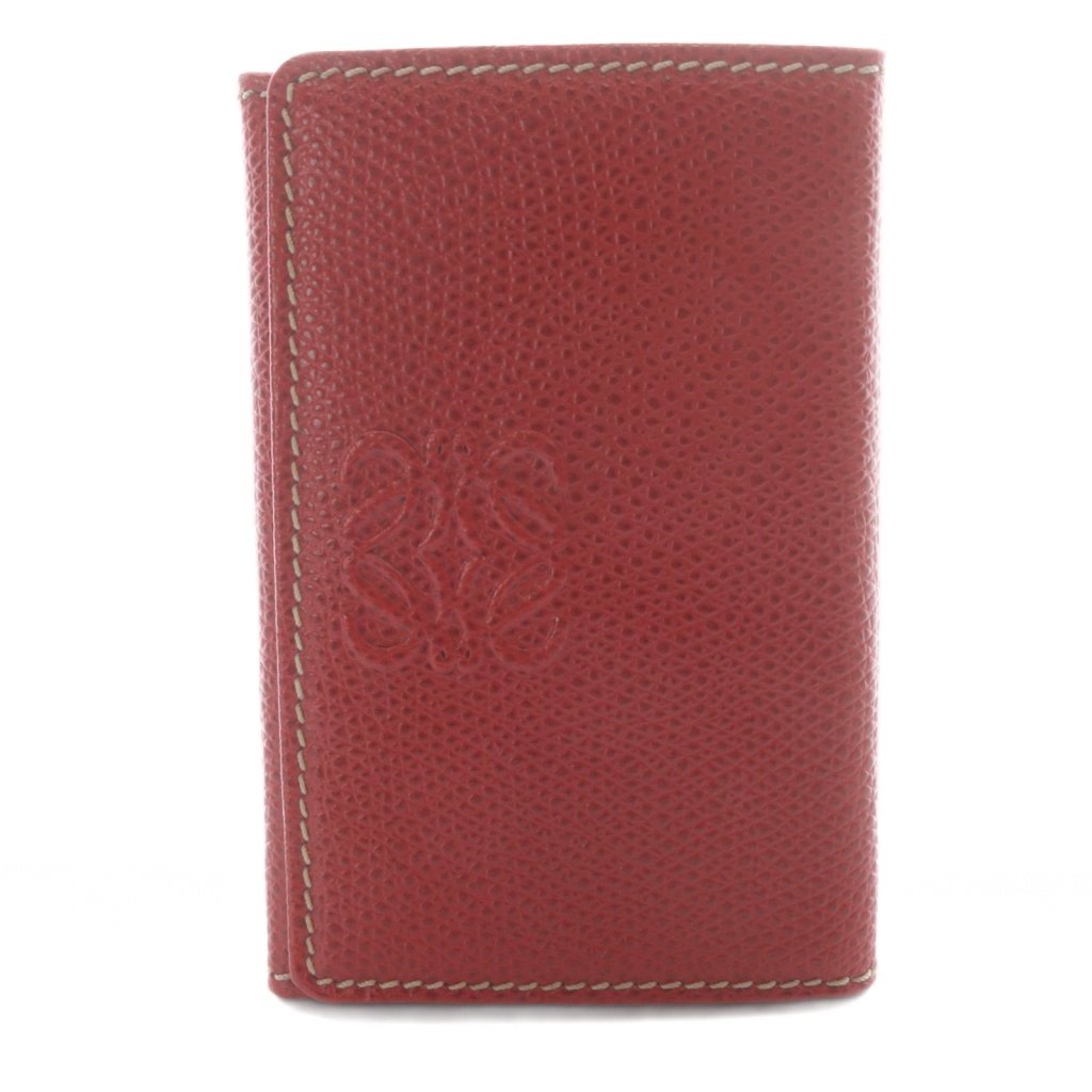 【中古】ロエベ LOEWE キーケース 4連 アナグラム レザー レッド /YO29 ■OH レディース 【ベクトル 古着】 260516