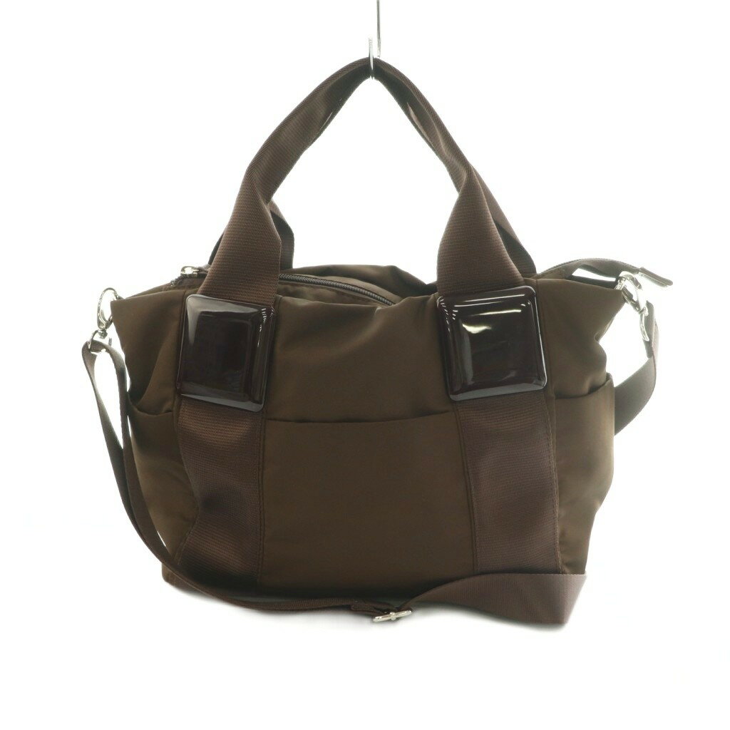Rakuten - 【中古】パピヨネ PAPILLONNER 2WAY ショルダーバッグ ハンドバッグ ナイロン 茶 /MI ■OS レディース 【ベクトル 古着】 260514