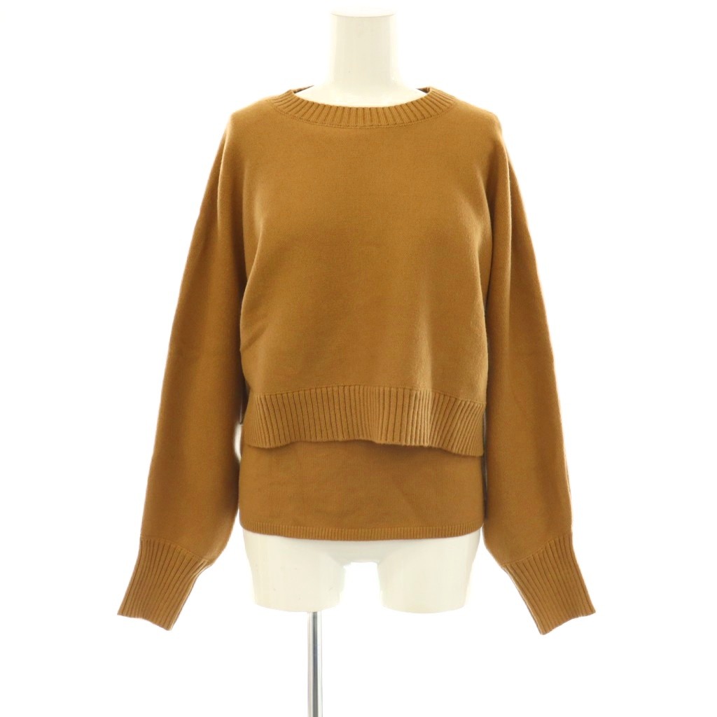【中古】ルクールブラン le.coeur blanc レイヤードニット セーター 長袖 2点セット 38 キャメル /HK ■OS レディース 【ベクトル 古着..