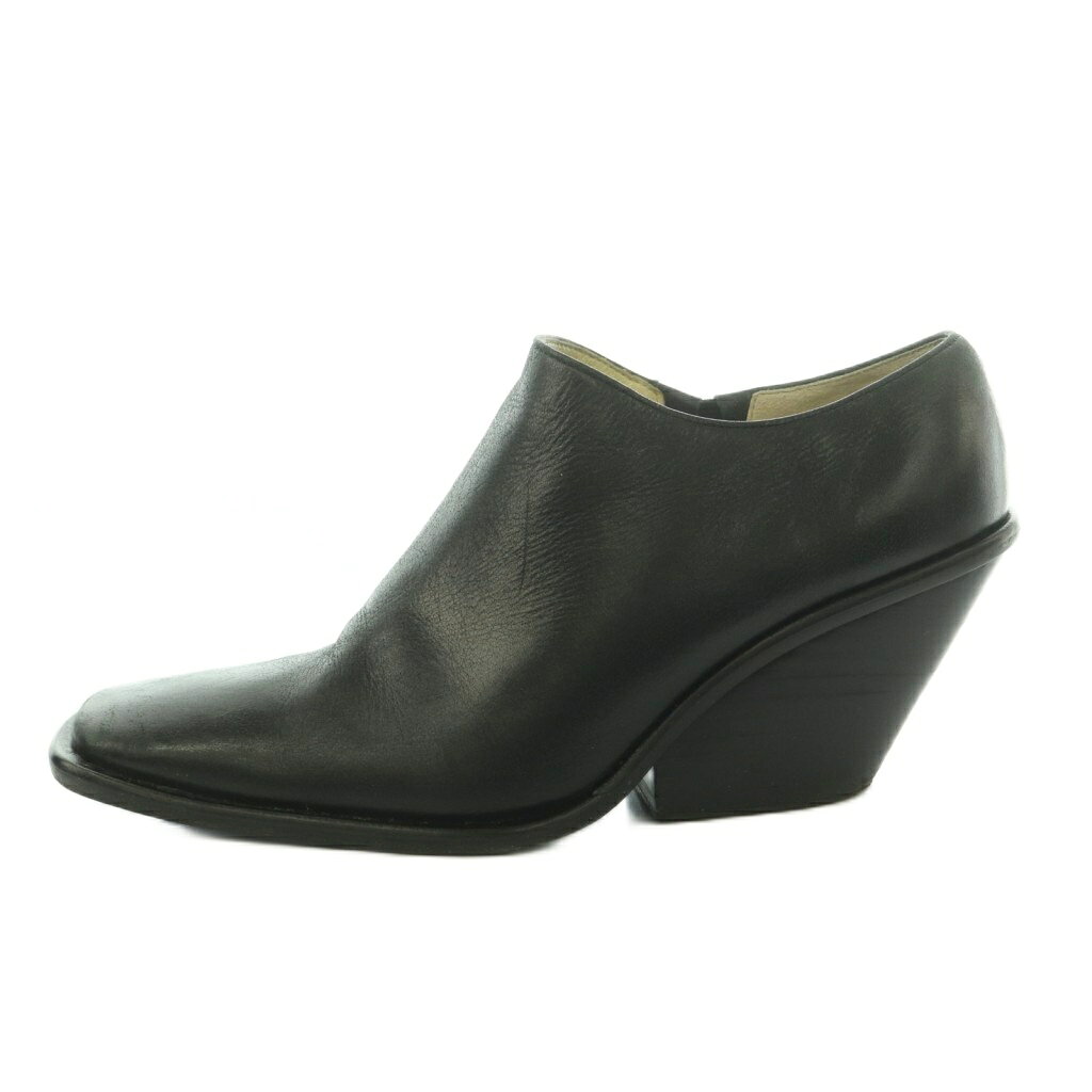 【中古】アンチショルド UNTISHOLD Naty -2 Leather ブーティ レザー スクエアトゥ 36 23.0-23.5cm 黒 /MI ■OS ■SH レディース 【ベクトル 古着】 260507