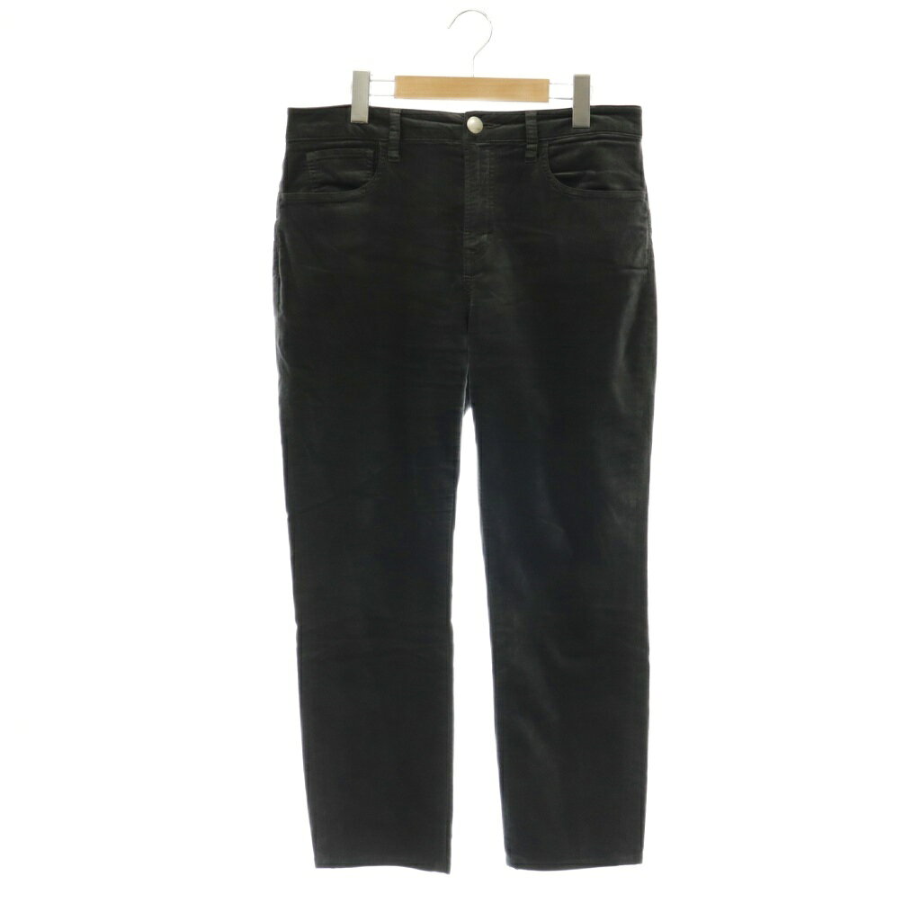 【中古】23区 オンワード樫山 DENIM ベロア地 パンツ ストレッチ 44 チャコールグレー /HS ■OS レディース 【ベクトル 古着】 260518