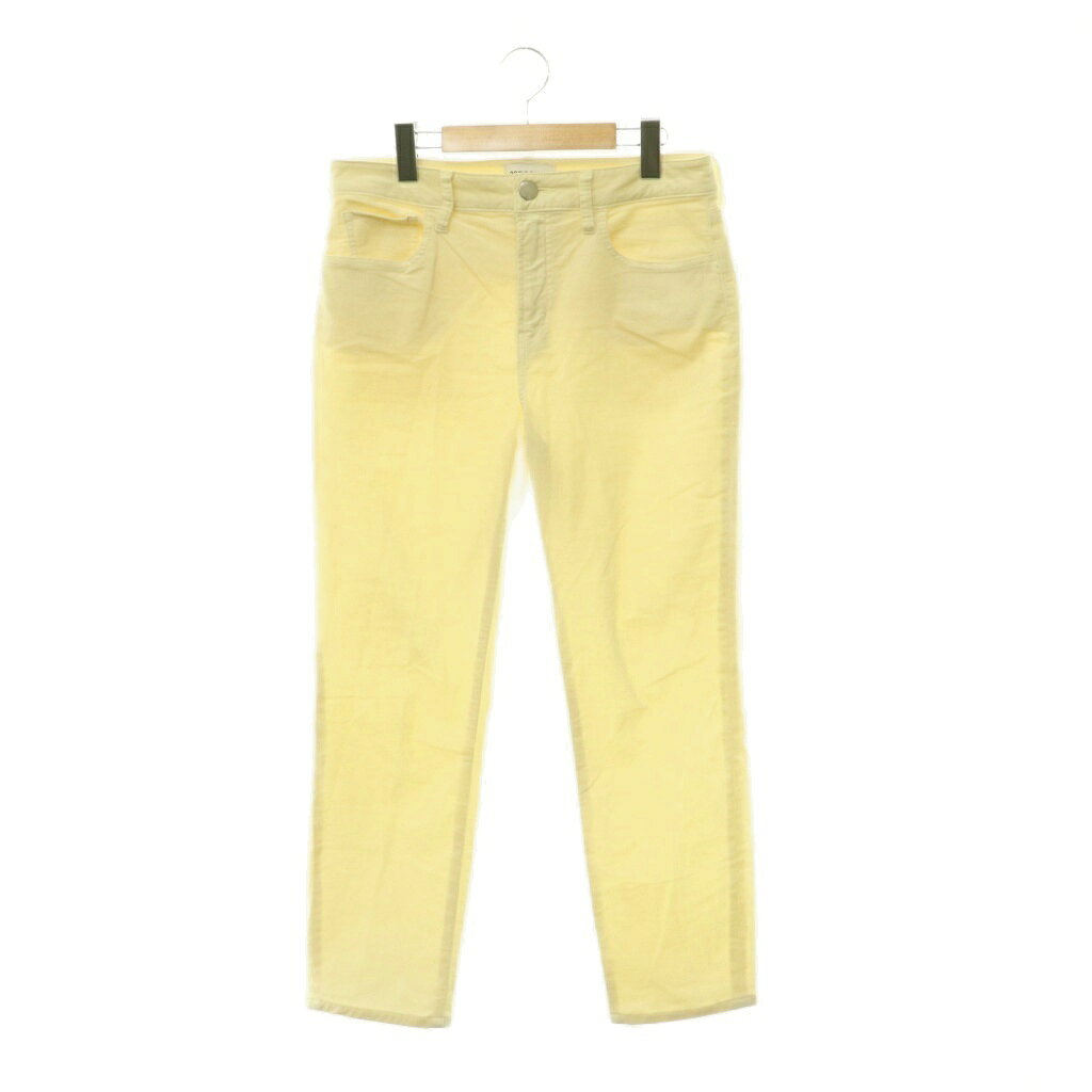 【中古】23区 オンワード樫山 DENIM ベロア地 パンツ テーパード ストレッチ 44 オフホワイト /HK ■OS レディース 【ベクトル 古着】 260519