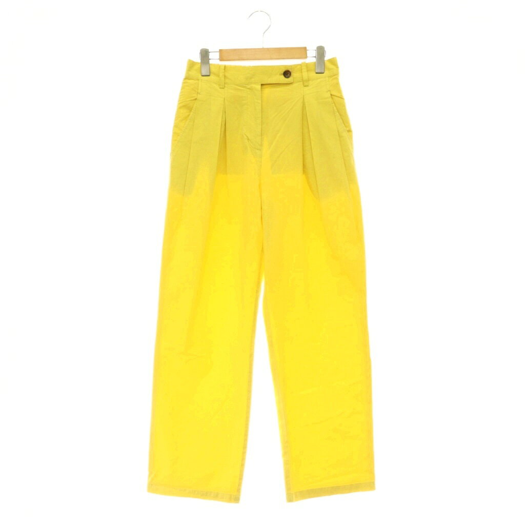 【中古】スピック&スパン Spick&Span コットンセイヒンゾメダブルタックパンツ ハイウエスト 38 イエロー /MY ■OS レディース 【ベクト..