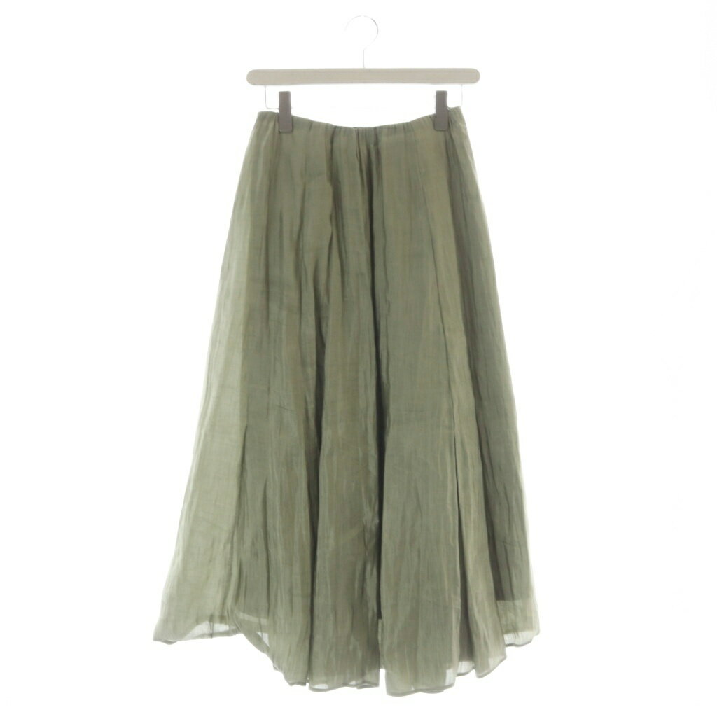 【中古】ミラオーウェン Mila Owen タックフレア サテンマキシスカート 0 カーキ 緑 グリーン /SR レディース 【ベクトル 古着】 260514 auc-vector-20919124 ブランド古着の買取販売ベクトル パッケージ画像
